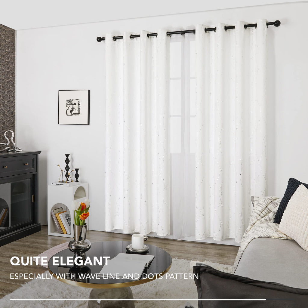 Deconovo Living Room Curtains 84 Inches Long, Blackout Curtains for Bedroom