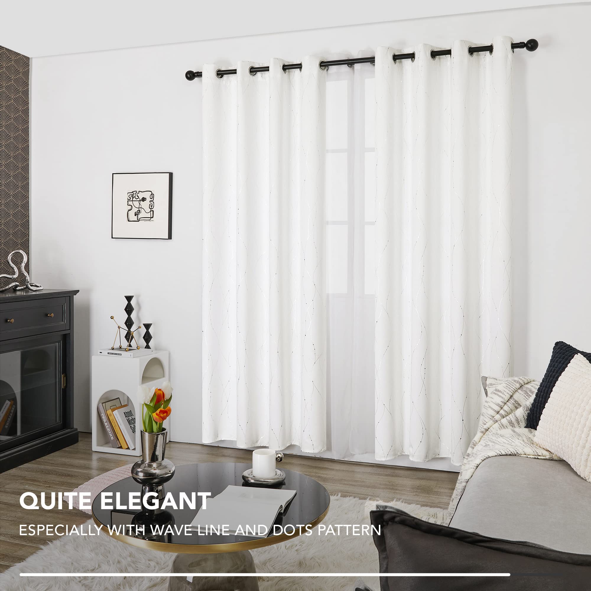 Deconovo Living Room Curtains 84 Inches Long, Blackout Curtains for Bedroom