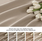 MIULEE Taupe Back Tab Blackout Curtains 52x72 Inches Long 2 Panels Set