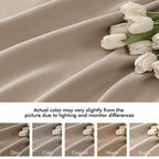 MIULEE Taupe Back Tab Blackout Curtains 52x96 Inch Long 2 Panels Set