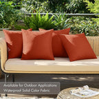 MIULEE Pack of 4 Decorative Burnt Orange Throw Pillow Covers Linen Waterproof Pillow Covers Outdoor Farmhouse Cushion Cases for Patio Garden Tent Balcony Couch Sofa 16x16 inch
