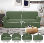 U-NICE HOME Stretch Couch Cover Sofa Cover Washable Sofa Slipcover Furniture Protector for 3 Cushion Couch Sofa Pet Friendly(Sofa, Loden Frost)