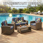 hyha 4Pcs Patio Cushion Covers, Stretch Outdoor Couch Cushion Covers