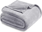 Exclusivo Mezcla Fleece Blanket Twin Size for Bed, Super Soft and Warm, All Season, Cozy, Plush, Lightweight, 90x66 Inches, Light Grey