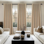 Topfinel Blackout Large Curtains for Living Room 108 Inch Long,Full Light Blocking Linen Blend Curtains with Hooks,Pinch Pleat Look Drapes for Office Bedroom Apartment,2 Panels,Taupe Tan