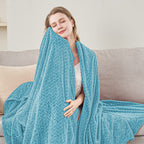 inhand Blue Throw Blanket, Super Soft Flannel Cozy Blankets & Throw for Adults, Lightweight Fuzzy Blanket, Warm Plush Blankets for All Season 50×60 Inches