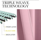NICETOWN Crystal Pink Blackout Curtains 102" Long for Office, 55" Wide, 2 Pieces, Dining Room, Guest Room, Sound Reducing Heat and Cold Block Curtain Panels for Modern Room Decorative