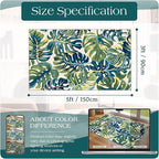 3x5 Botanical Entry Rug - Small Washable Indoor Outdoor Mats for Front Door Non-Slip Porch Rug Spring Tropical Green Leaf Throw Rugs for Living Room Bedroom Entryway Kitchen Office Porch Decor