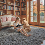 Area Rugs 10x14 for Living Room,Dark Grey Large Shaggy Plush Furry Rug