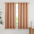 NICETOWN Thick Linen Terracotta Curtains for Window, Grommet Flax Linen Blend Window Drapes Privacy Added with Light Filtering Curtains for Bedroom/Girls Room, 2 Panels, W55 x L63