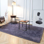 TWINNIS Super Soft Shaggy Rugs Fluffy Carpets 6x9 Feet, Indoor Modern Plush Area Rugs for Living Room Bedroom Kids Room Nursery Home Decor, Upgrade Anti-Skid Rectangular Fuzzy Rug, Grey Purple