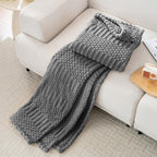 Grey Throw Blanket - Soft & Fluffy Fleece, Cute & Aesthetic, Perfect for Sofa, Couch, Chair, Bed, Living Room & Bedroom, All-Season Use, Plush & Cozy Decorative Blanket 50x60