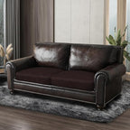 Leather Look Couch Cushion Covers Sofa Seat Slipcovers Sets Couches Furniture Protector for Sectional Armchair Loveseat Pets Kids Stretch Spandex Fabric (2 Cushion Loveseat, Chocolate)
