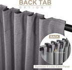 100% Blackout Shield Linen Blackout Curtains for Bedroom 90 Inches Long, Back Tab/Rod Pocket Living Room Drapes, Thermal Insulated Blackout Curtains 2 Panels Set, 50" W x 90" L, Darkgray