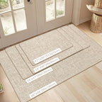 LEKEEPGO Ultra Thin Indoor Door Mat 24"x47", Non Slip Door Mat, Khaki