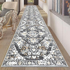 HEBE Hallway Runner Rug 2'8''x14' Washable Vintage Distressed Area Rugs Non Slip Laundry Rug Runner Boho Floor Carpet Runners for Hallways Entryway Laundry Room Kitchen Bathroom