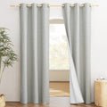NICETOWN Grey Noise and Lights Block Out Curtains, 2 Panels, 34-inch W by 90-inch L, Thermal Insulated 100% Blackout 2-Layer Lined Drapes, Noise Cancellation Window Draperies for Dining Room