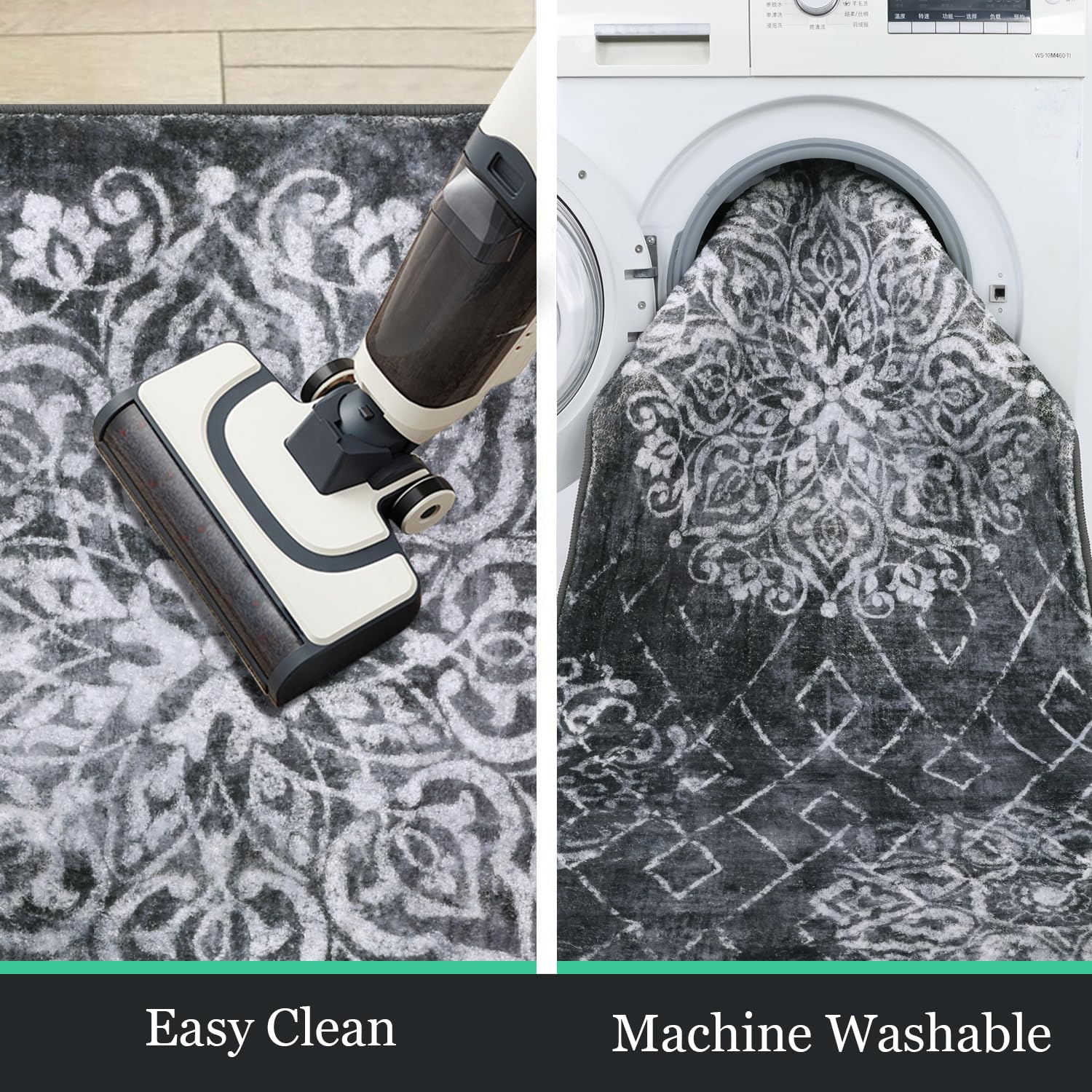 HEBE Hallway Runner Rug 2'x6', Washable Non Slip Kitchen Rug Runner