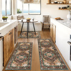 Yamaziot Washable Runner Rug Set of 3, Non-Slip Boho Hallway Kitchen Rug