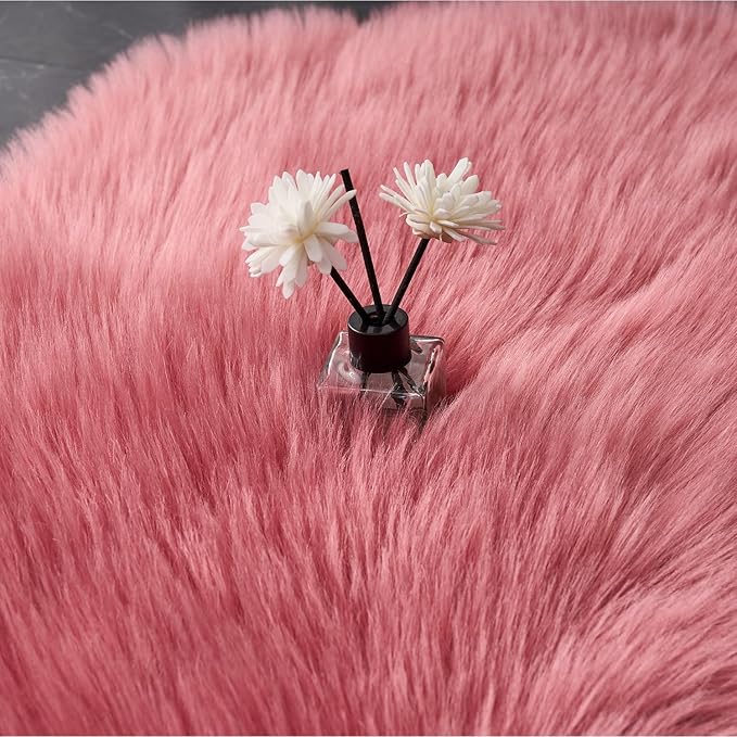 EasyJoy Ultra Soft Fluffy Shaggy Area Rug, 2 x 4 ft Rectangle, Blush Pink