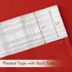 MIULEE Christmas Red Back Tab Blackout Curtains 84 Inch Length 2 Panels Set for Living Room Bedroom Privacy, Rod Pocket/Pinch Pleat Thermal Insulated Room Darkening Pleated Light Blocking Drapes