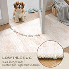 Restydon 2x12 Runner Rug, Long Hallway Rugs for Dining Room, Living Room, Bedroom, Machine Washable Kitchen Carpet Runner with Rubber Backing, Soft Low Pile Indoor Rug(2'x12', Pink/White)