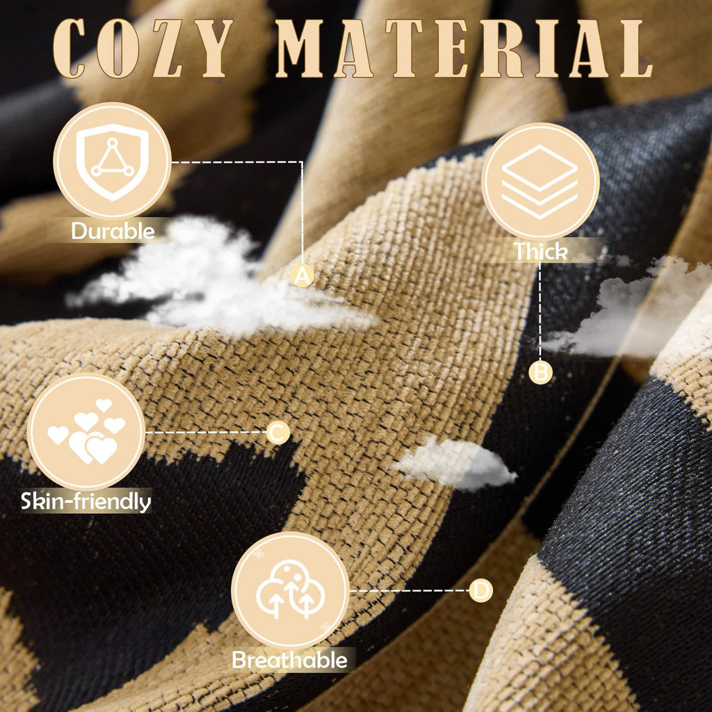 HANDONTIME Boho Geometric Couch Covers for Sofa Pet Friendly Taupe and Black Sofa Covers Washable Chenille Couch Blanket Cover for 3 4 Cushion Couches Pet Protector Furniture Cover Soft, 71" X 134"