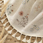 XOGUIBO Boho Floral Light Filtering Curtains 84 Inch 2 Panels Linen Texture