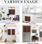 RYB HOME Blackout Cafe Curtains 30 inch Length, Short Light UV Heat Blocking Energy Saving Privacy Curtain Tiers for Basement Bathroom Kitchen Window, Width 29 by Length 30, Chocolate Brown, 2 Panels