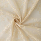 YJ YANJUN Vintage Lace Curtains 54 Inch Length-Victorian Floral Patterns and Scalloped Edges Cottage Core Rustic Style Short Sheer Curtain Panels for Kitchen Small Windows W52 X L54 Beige