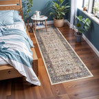 Washable Runner Rug 2x6 - Hallway Runner Rug Kitchen Rugs and Mats Non Skid Washable Waterproof Carpet Runner for Living Room Bedroom Bathroom (Ivory, 2X6)