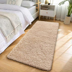 OLANLY 2x6 Machine Washable Runner Rugs for Hallway, Soft Fluffy Shaggy Bedside Rugs for Bedroom, Living Room, Indoor Floor Carpet for Kids Girls and Boys, Nursery Rooms, Home Decor Aesthetic, Beige