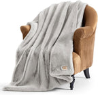 UGG Euphoria Throw Blanket, Plush Faux Fur Blanket, 50" x 70", Seal Grey