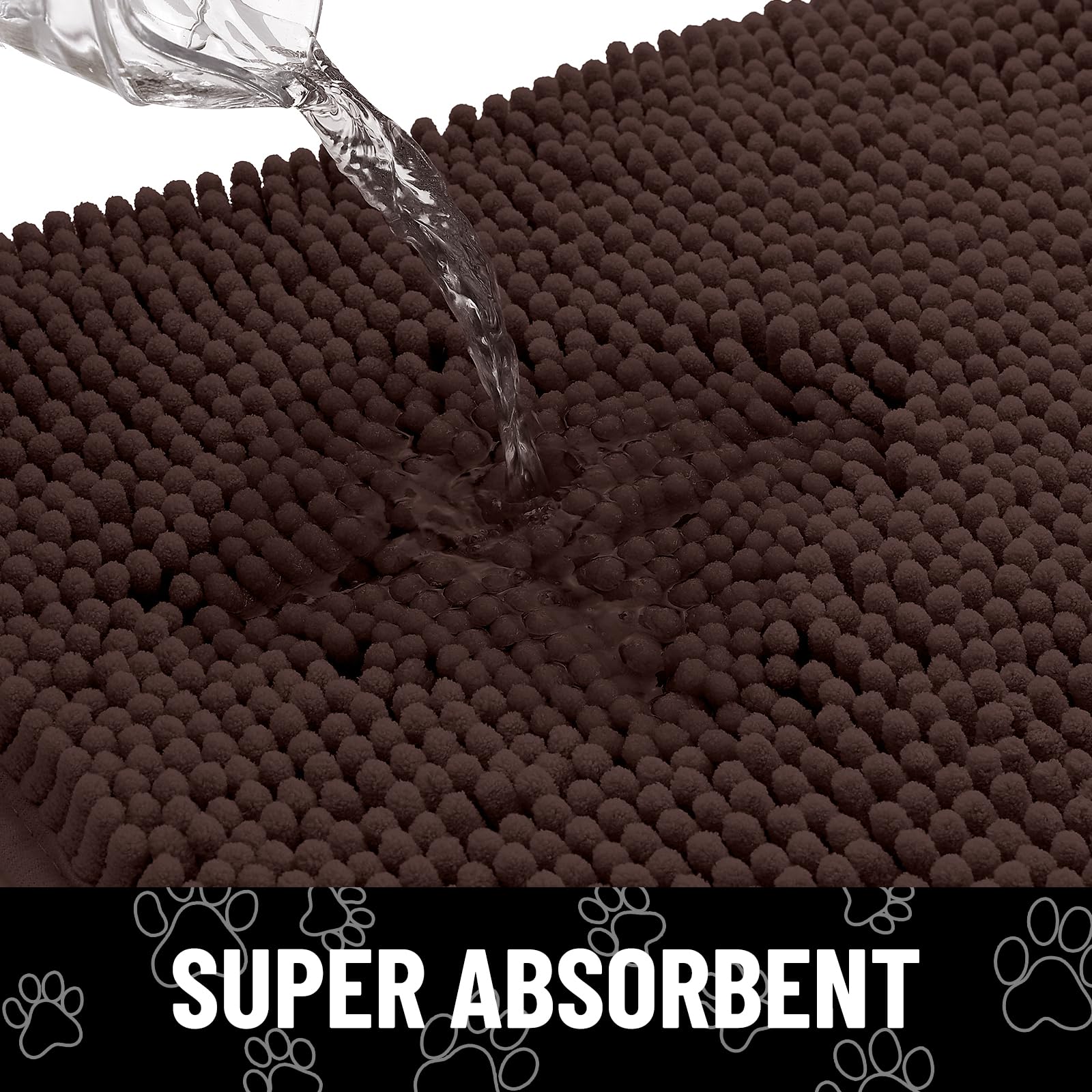 Smiry Dog Door Mat for Muddy Paws, Absorbent Non Slip Dirt Trapper, 36x24