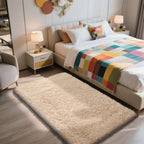 3x5 Area Rug for Bedroom, Grey Fluffy Shag Rug Small Rug Plush Carpet