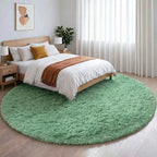 Amdrebio Sage Green Round Rug 6Ft for Living Room Bedroom, Fluffy Furry Circle Rugs for Nursery, Classroom, Baby Kids Room Decor, Cute Shaggy Area Rug for Teen Boys, Fuzzy Plush Light Mint Carpet