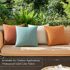 MIULEE Pack of 4 Decorative Outdoor Throw Pillow Covers Linen Waterproof Pillow Covers Farmhouse Cushion Cases for Halloween Patio Garden Tent Balcony Couch Sofa 18x18 inch Orange Rust
