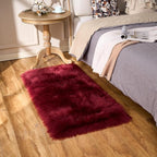 EasyJoy Ultra Soft Fluffy Shaggy Area Rug Faux Fur Rug Chair Cover Seat Pad Fuzzy Area Rug for Bedroom Floor Sofa Living Room (2 x 4 ft Rectangle, Burgundy)