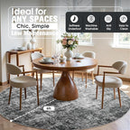 Round Rug 8ft Circle Rug Washable: Carpet Circular Area Rug for Entryway Kitchen Bedroom Dining Room Living Room Large 8 Feet Abstract College Dorm Non Slip Low Pile Black Grey