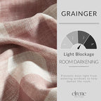 Elrene Home Fashions Farmhouse Living Grainger Buffalo-Check Room Darkening Window Curtain, Living Room and Bedroom Drape with Rod Pocket Tabs, 52" x 108", Red, 1 Panel