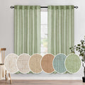 MIULEE Sage Green Linen Curtains 52x72 Inch Length for Bedroom Living Room