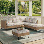 hyha Printed Couch Cushion Covers, Floral Sofa Covers Washable for 3 Cushion Couch, Stretch Pattern Outdoor Cushion Covers for Patio Furniture with Elastic Bottom(Large, Sage Wild Green)