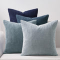Topfinel Decorative Throw Pillow Covers Cushion Cases, Set of 4 Soft Velvet Modern Double-Sided Designs, Mix and Match for Home Decor, Pillow Inserts Not Included (22x22 inch, Blue)