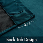 MIULEE Blue Velvet Curtains 84 inches 2 Panels - Luxury Room Darkening Curtains for Bedroom Living Room Thermal Insulated Super Soft Window Drapes Rod Pocket & Back Tab, Peacock Blue
