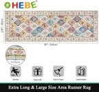 HEBE Hallway Runner Rug 2'8''x8' Washable Vintage Distressed Area Rugs Non Slip Laundry Rug Runner Boho Floor Carpet Runners for Hallways Entryway Laundry Room Kitchen Bathroom