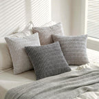 Fancy Homi 4 Packs Decorative Throw Pillow Covers for Living Room Couch Bed, Modern Farmhouse Boho Home Décor Accent Cushion Case, 26" x 26", Grey Series