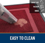 OLANLY Front Door Mat Indoor Outdoor Entrance, Waterproof All-Season, All-Weather Doormat, Sturdy Natural Rubber, Fade Resistant, Low Profile, Easy Clean Patio Porch Entryway Mat, 59x30, Wine Red