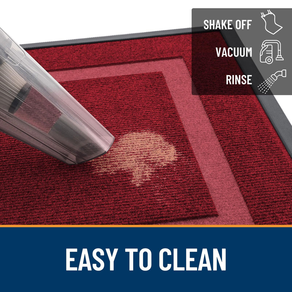 OLANLY Front Door Mat Outside 47x30, All-Season Heavy-Duty Rubber Doormat