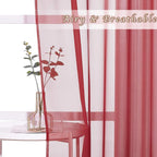 NICETOWN Voile Sheer Curtains - Transparent Light Weight Soft Window Treatment Curtain Panels with Grommet Top for Patio Door/Living Room (W54 x L84, Haute Red, 2 Panels)