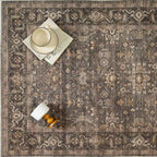 2x7 Washable Runner Rug for Hallway Kitchen Vintage Brown Non Slip Low Pile Carpet Traditional Retro Soft Throw Rug for Bathroom Bedroom Entryway Indoor Entrance